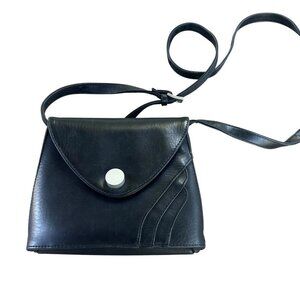 Metropolitan Black Small Crossbody Bag Purse Snap Closure
